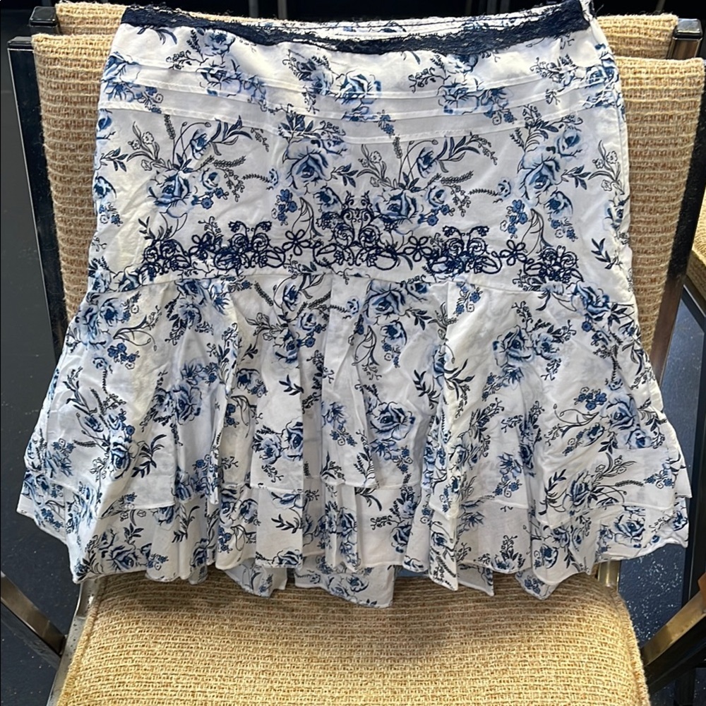 Ruffled Blue and White Mini Skirt for Casual Days